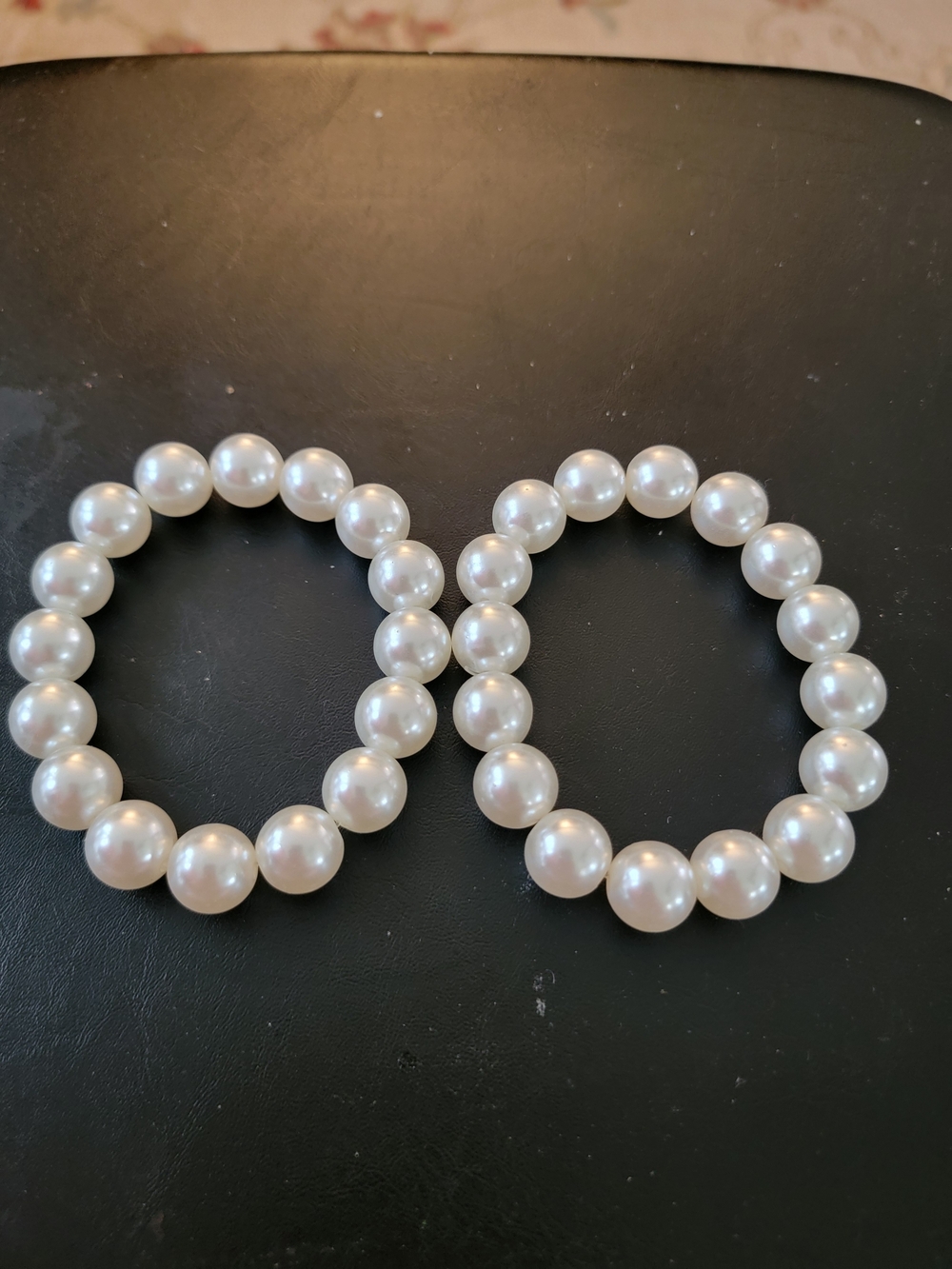 Pearl Stretch Bracelet Duo - White Pearl Elegance